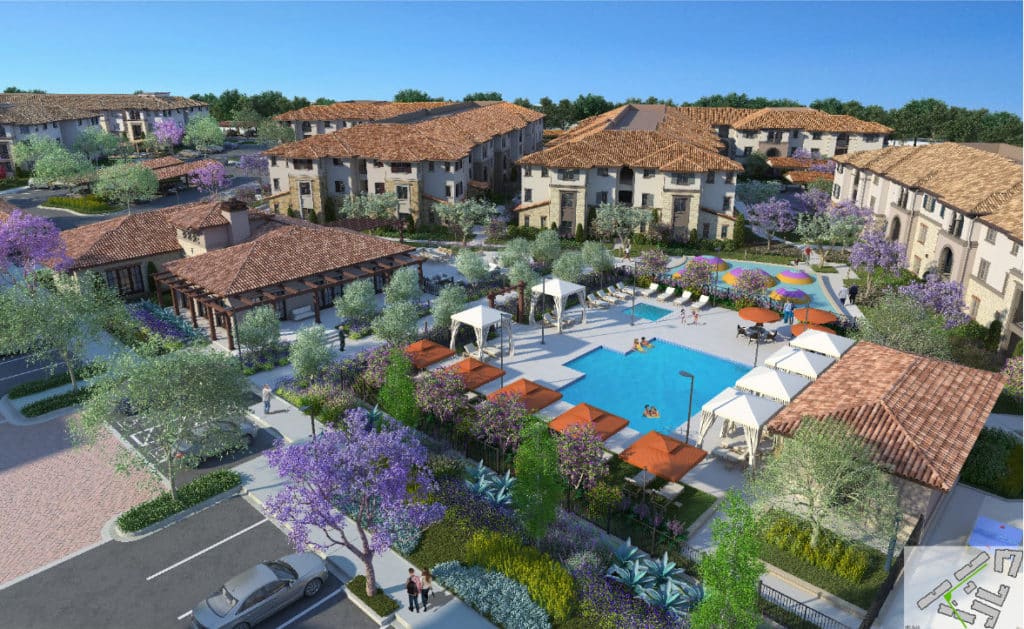 Rendering for Landing at Arroyo, a new community located in Simi Valley, CA