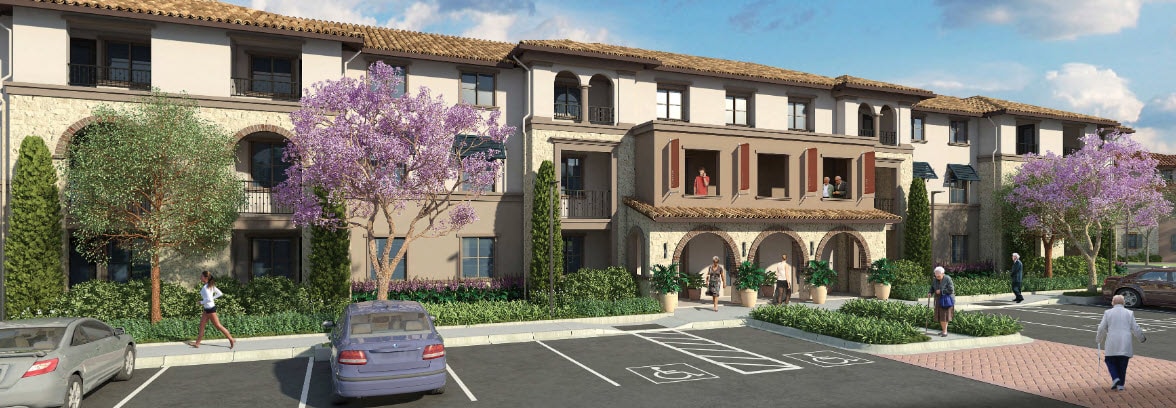 Rendering showing the exterior of Vintage at Sycamore in Simi Valley, CA